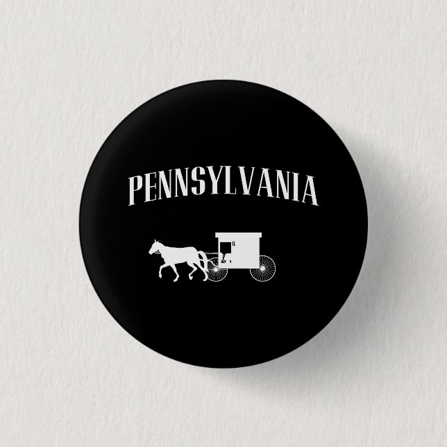 Badge Rond 2,50 Cm Chariot de la Pennsylvanie Amish (Devant)