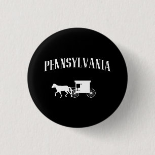 Badge Rond 2,50 Cm Chariot de la Pennsylvanie Amish