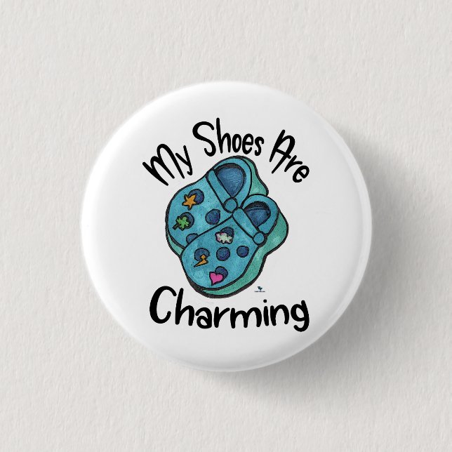 Badge Rond 2,50 Cm Charming Chaussures Collectible Cartoon Goofy Dit (Devant)