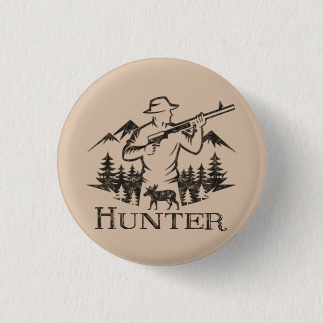 Badge Rond 2,50 Cm Chasse (Devant)