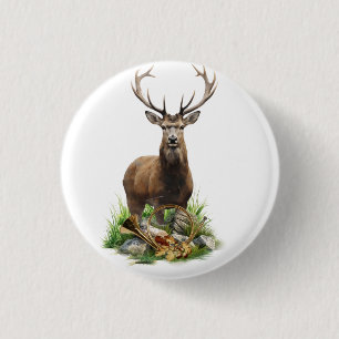 Badge Rond 2,50 Cm Chasse aux cerfs