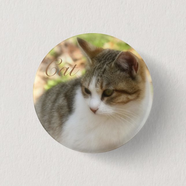 Badge Rond 2,50 Cm Chat (Devant)
