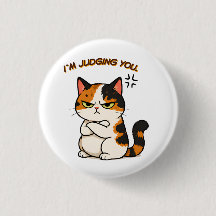 Chat calico grincheux - je vous juge