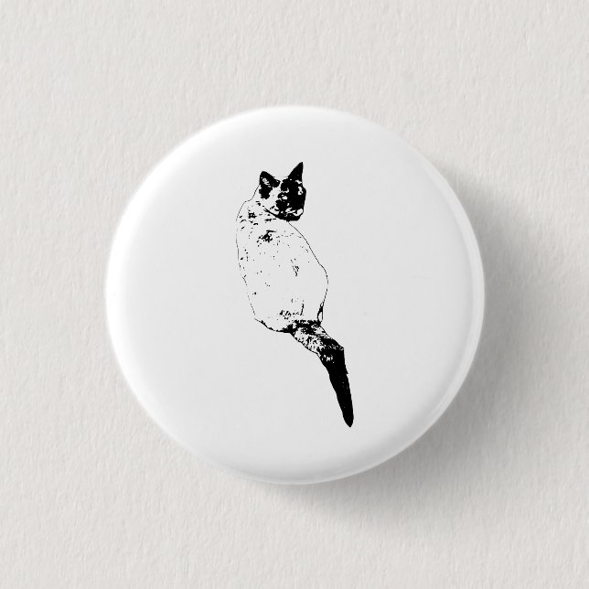 Badge Rond 2,50 Cm Chat Confiant Accent (Devant)