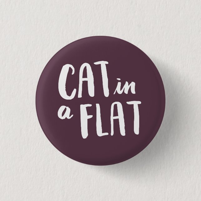 Badge Rond 2,50 Cm Chat dans un appartement (Devant)