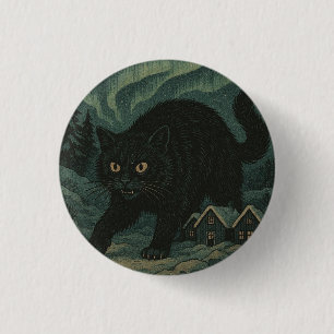 Badge Rond 2,50 Cm Chat de Noël islandais Yule 
