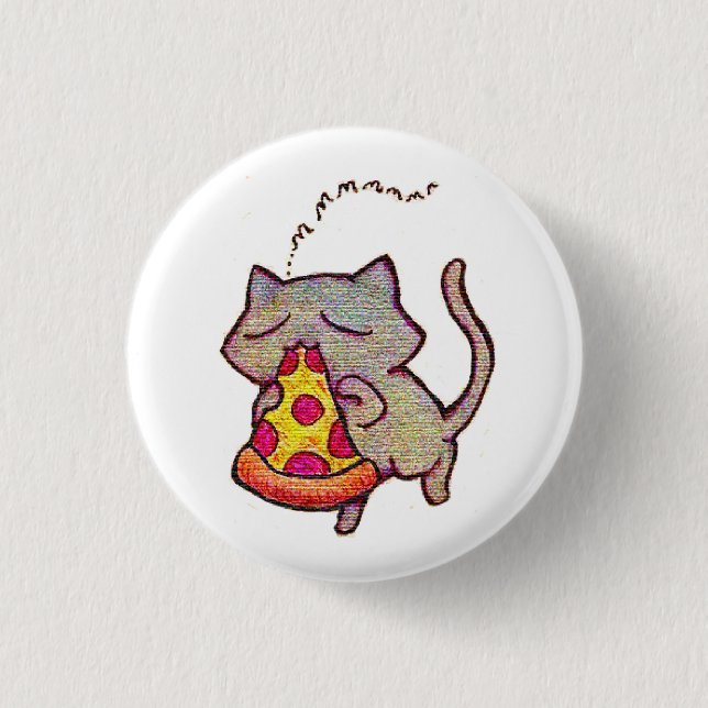 Badge Rond 2,50 Cm Chat de pizza ! (Devant)