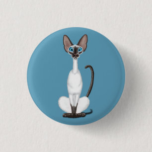 Badge Rond 2,50 Cm Chat de Siamese