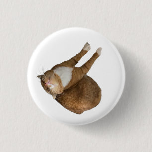 Badge Rond 2,50 Cm Chat de soleil à l'envers