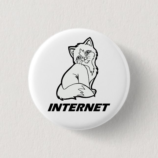 Badge Rond 2,50 Cm Chat d'Internet (Devant)