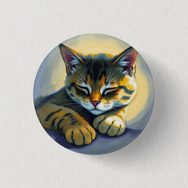 Badge Rond 2,50 Cm Chat endormi (Devant)