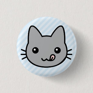 Badge Rond 2,50 Cm chat gris