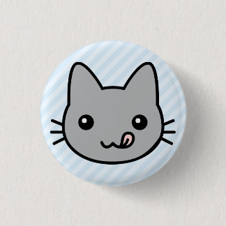 Badge Rond 2,50 Cm chat gris