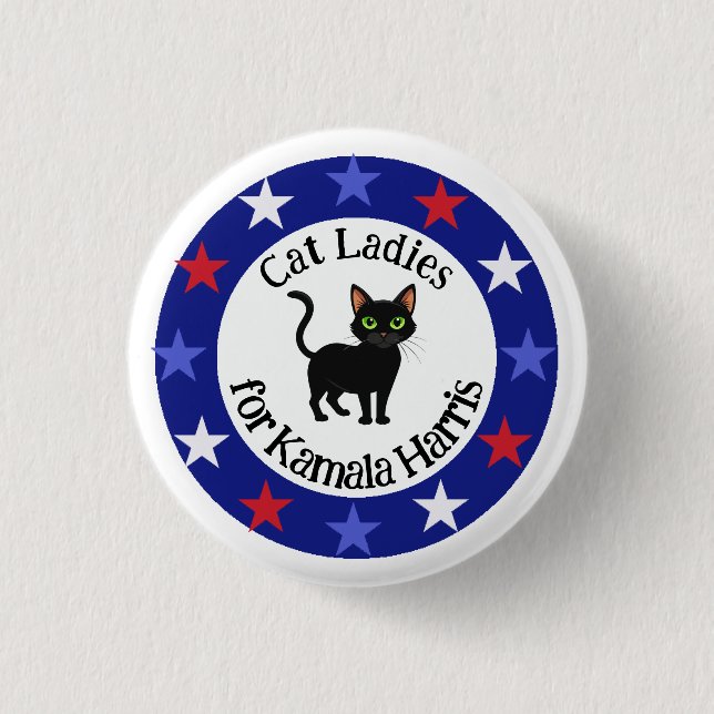 Badge Rond 2,50 Cm Chat Ladies for Kamala Design (Devant)