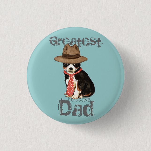 Badge Rond 2,50 Cm Chat long Chihuahua Papa (Devant)
