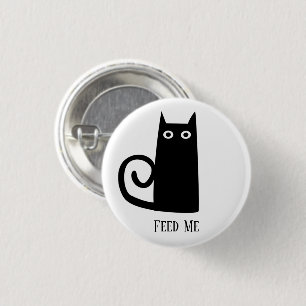 Badge Rond 2,50 Cm Chat noir amusant