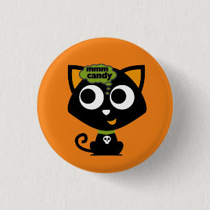 Badge Rond 2,50 Cm Chat noir Mmm Candy Halloween