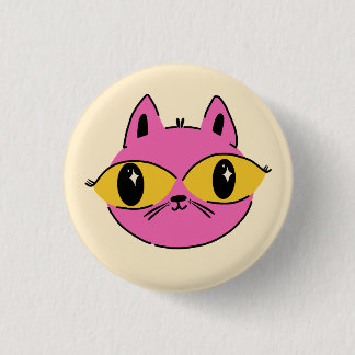 Badge Rond 2,50 Cm Chat Rétro