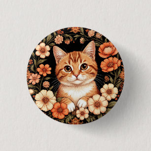 Badge Rond 2,50 Cm Chat roux charmant
