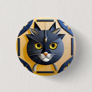 Badge Rond 2,50 Cm Chat stylisé géométrique abstrait