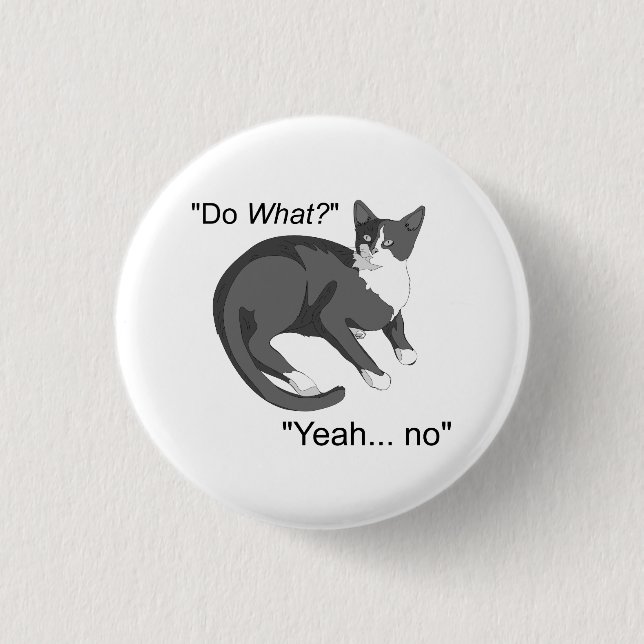 Badge Rond 2,50 Cm Chat têtu (Devant)
