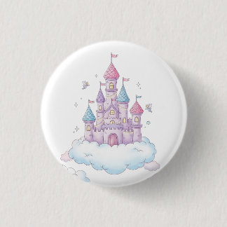 Badge Rond 2,50 Cm Château de fée flottant – Fantaisie enfantine