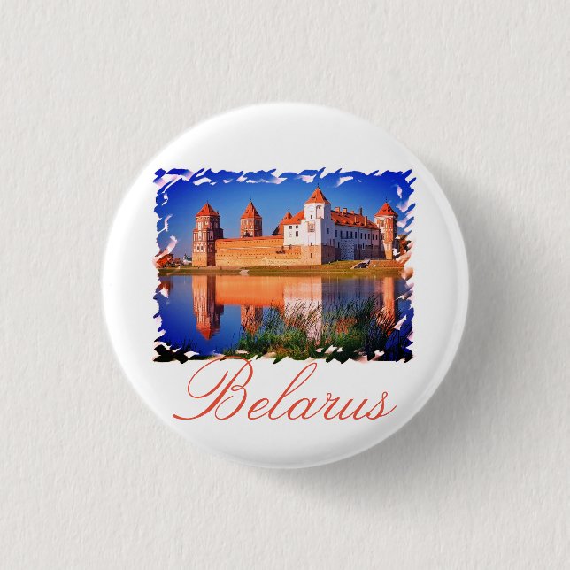 Badge Rond 2,50 Cm Château de Mir en Biélorussie Architecture Bouton  (Devant)