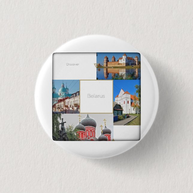 Badge Rond 2,50 Cm Château de Mir en Biélorussie Architecture Bouton  (Devant)