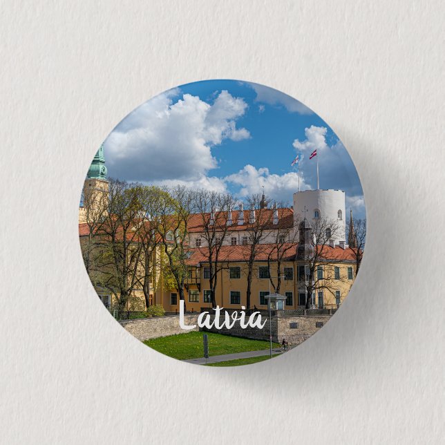 Badge Rond 2,50 Cm Château de Riga à Riga, Lettonie (Devant)