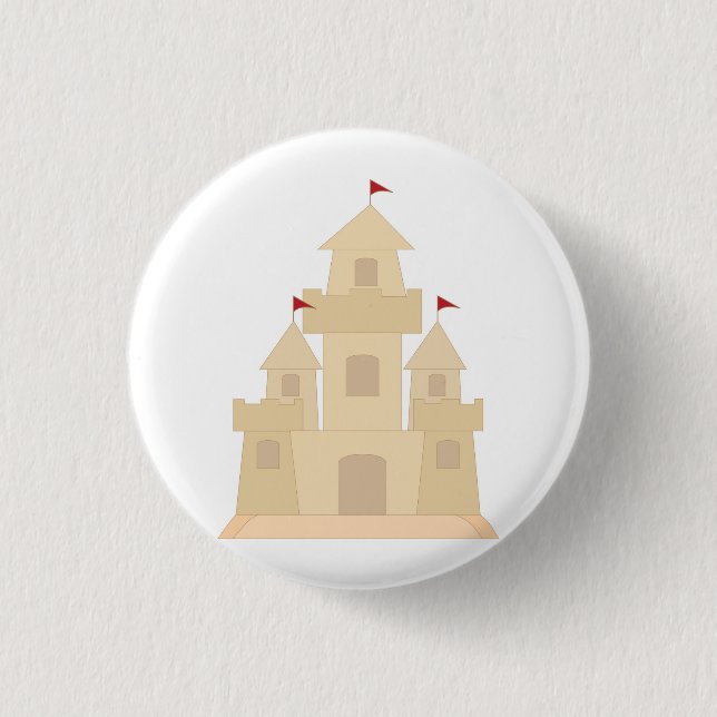 Badge Rond 2,50 Cm Château de Sand (Devant)