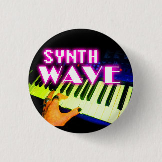 Badge Rond 2,50 Cm Château de Synth Wave
