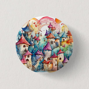 Badge Rond 2,50 Cm Château magique de contes de fées