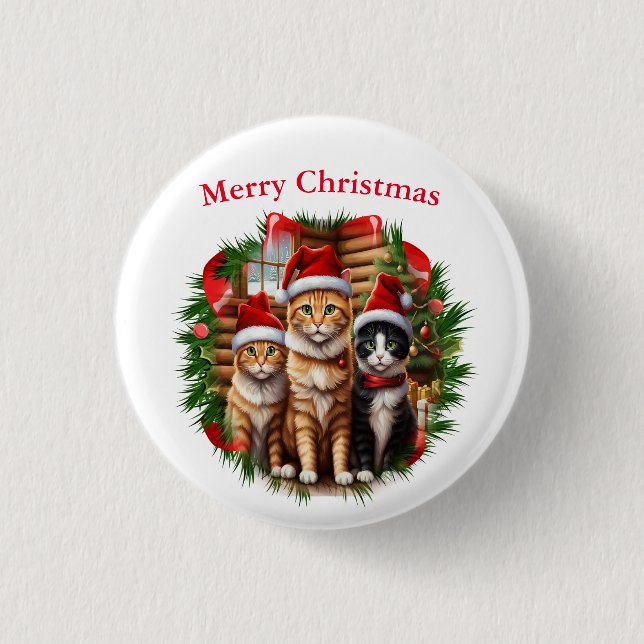 Badge Rond 2,50 Cm Chats (Devant)
