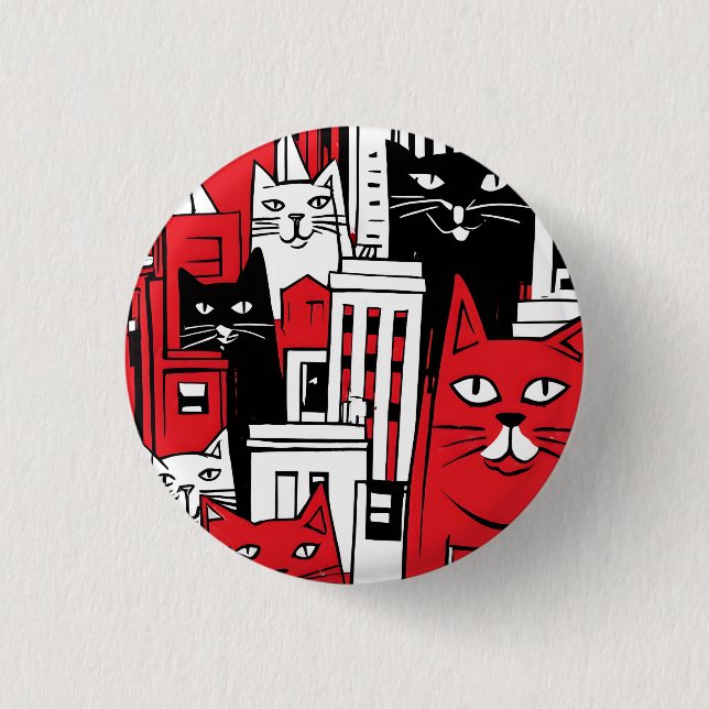 Badge Rond 2,50 Cm Chats à New York (Devant)