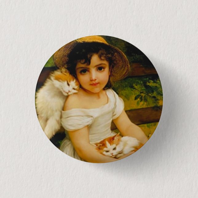 Badge Rond 2,50 Cm Chats Art Déco (Devant)
