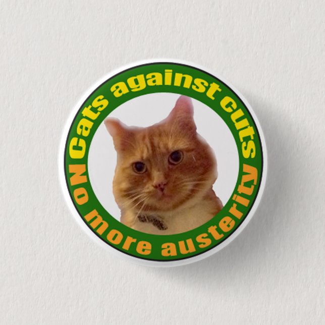 Badge Rond 2,50 Cm Chats contre des coupes (Devant)