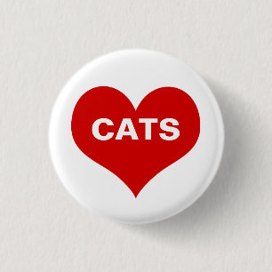 Badge Rond 2,50 Cm Chats de coeur (Amour)