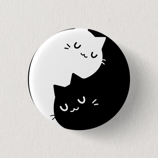 Badge Rond 2,50 Cm Chats de Ying Yang (Devant)