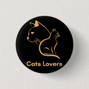 Badge Rond 2,50 Cm Chats Lover