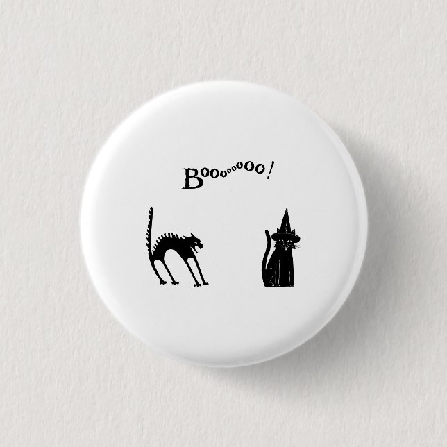 Badge Rond 2,50 Cm Chats noirs d'Halloween (Devant)