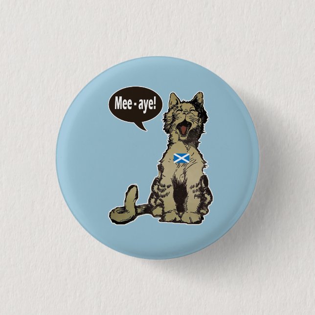 Badge Rond 2,50 Cm Chats pour l'insigne écossais de l'indépendance (Devant)