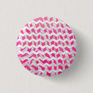 Badge Rond 2,50 Cm Chaud rose et blanc Chevron Zebra