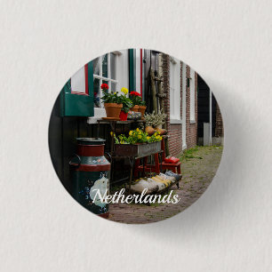 Badge Rond 2,50 Cm Chaussures traditionnelles en bois hollandais sur