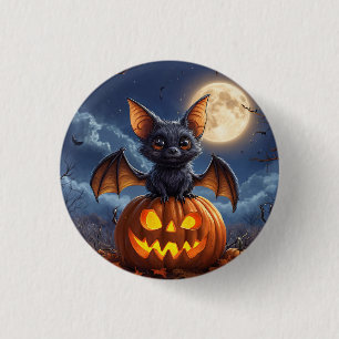 Badge Rond 2,50 Cm Chauve-souris de dessin animé adorable perché sur