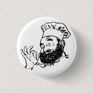 Badge Rond 2,50 Cm Chef barbu agréé