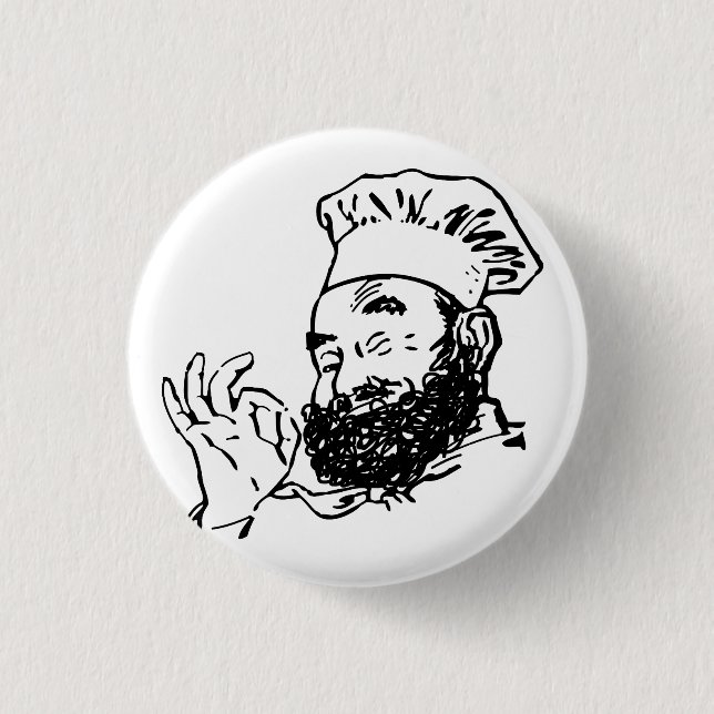 Badge Rond 2,50 Cm Chef barbu agréé (Devant)