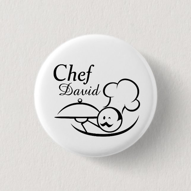 Badge Rond 2,50 Cm Chef illustré personnalisé (Devant)