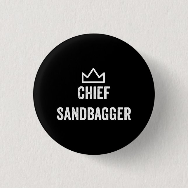 Badge Rond 2,50 Cm Chef Sandbagger Golf mème Bjj Chess Sandbag (Devant)