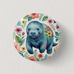 Badge Rond 2,50 Cm Chemise bébé Manatee