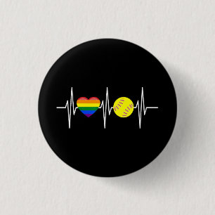 Badge Rond 2,50 Cm Chemise de softball gay Joueur de softball Fierté 